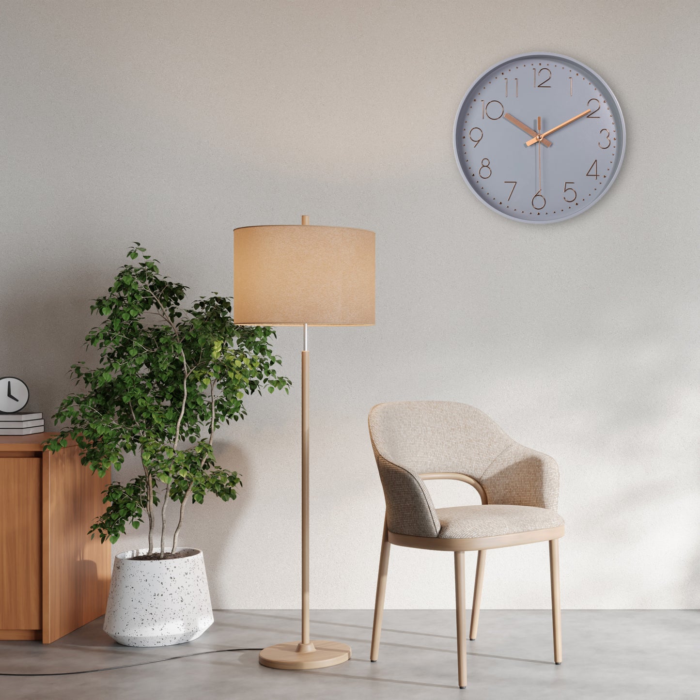 IvoQ Moderne Wandklok Grijs Ø 30 cm