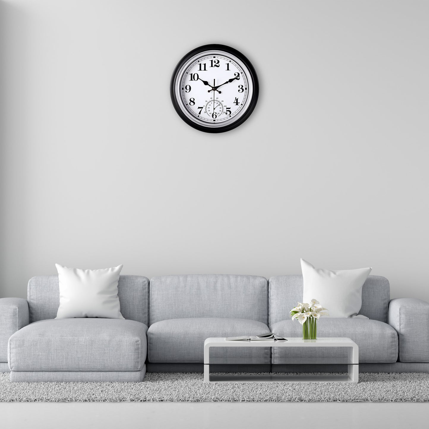 IvoQ Vintage Wandklok met Thermometer voor Binnen/Buiten Ø 30 cm