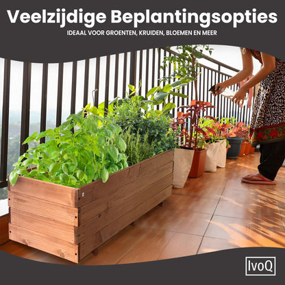 IvoQ Plantenbak Hout 120x40x32 cm