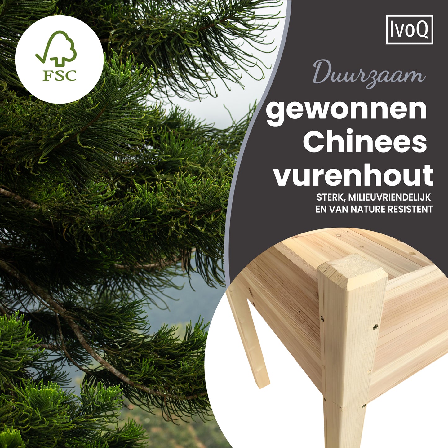 IvoQ Verhoogde Plantenbak FSC 126x60x76 cm