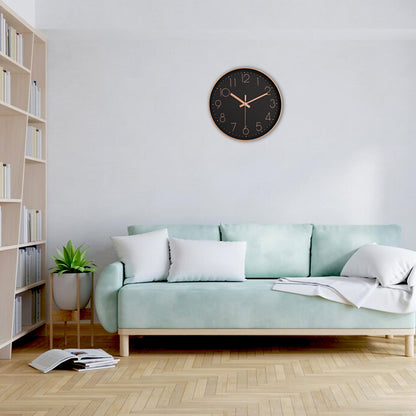 IvoQ Moderne Wandklok Zwart Ø30 cm