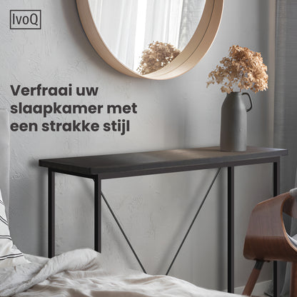 IvoQ Sidetable Industrieel Hout Metaal Zwart