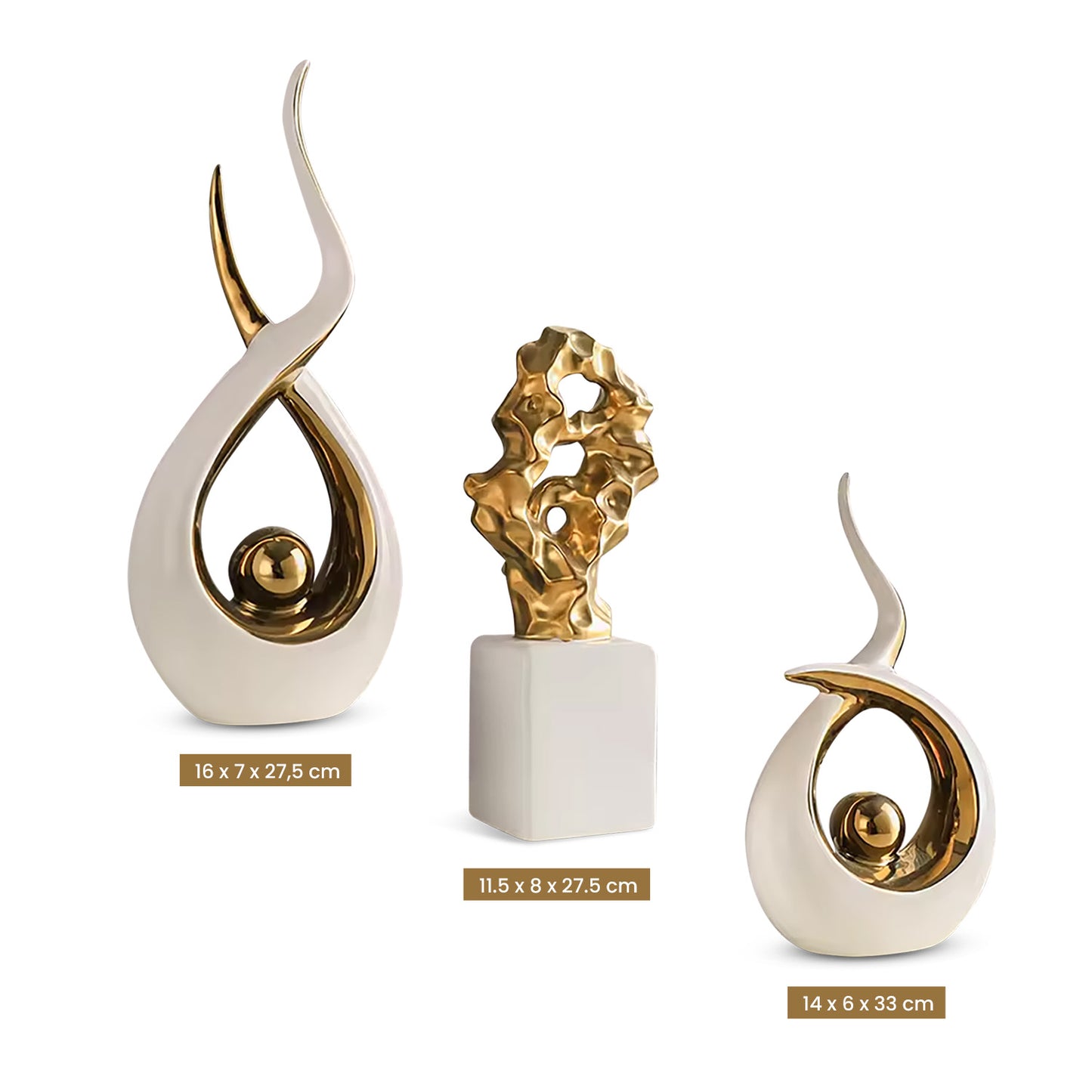 IvoQ Keramische Beelden Set Modern Luxe