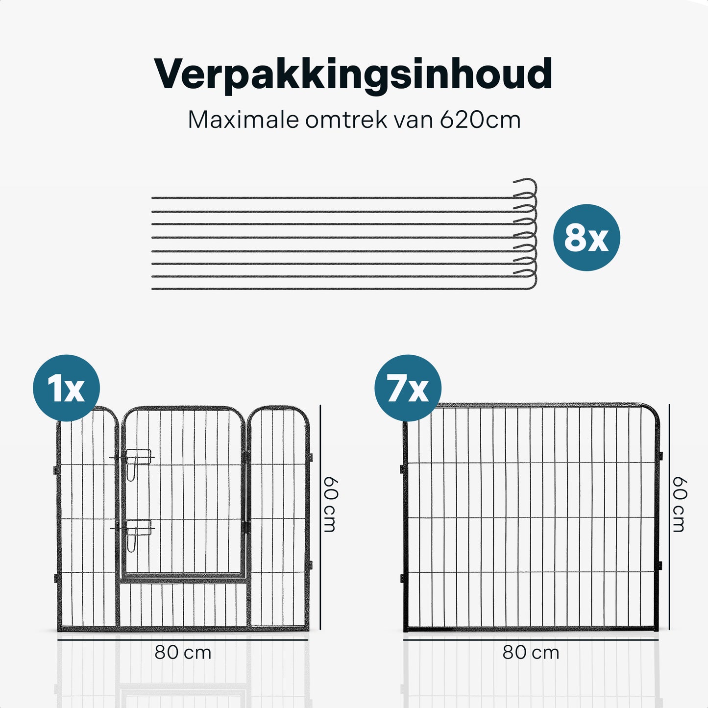 IvoQ Puppyren 8 Panelen 60 cm Hoog
