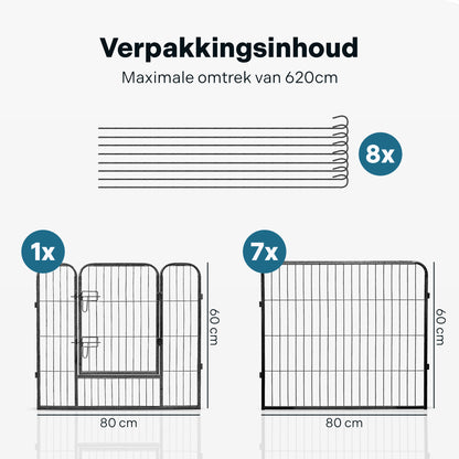 IvoQ Puppyren 8 Panelen 60 cm Hoog