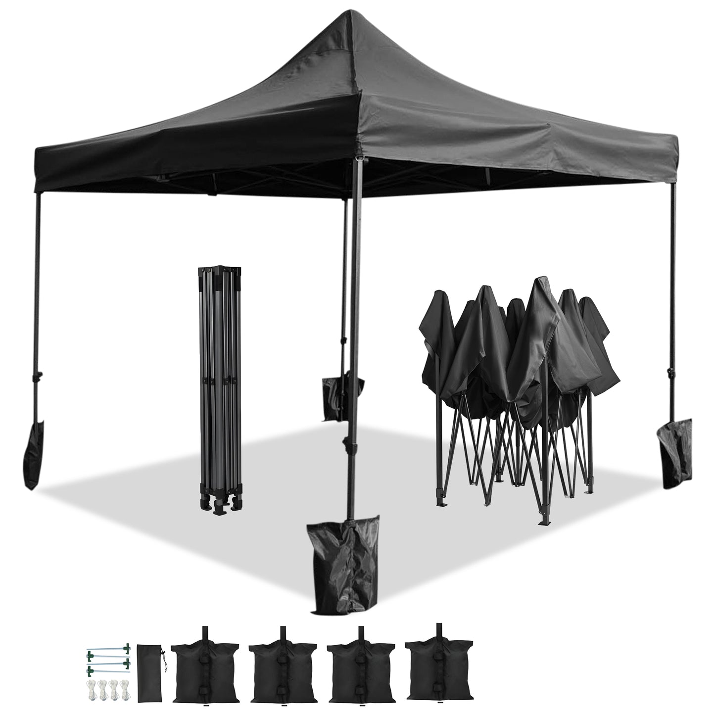 IvoQ Partytent 3x3 m Zwart Waterdicht