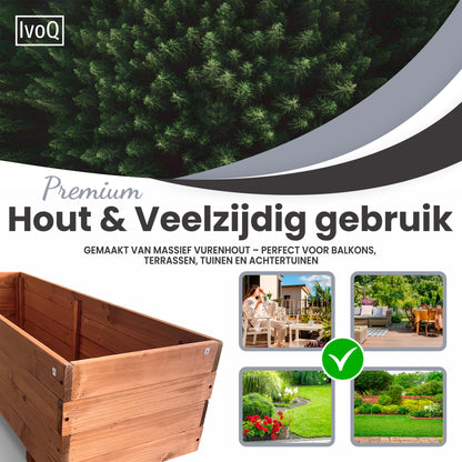 IvoQ Plantenbak Hout 120x40x32 cm