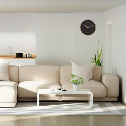 IvoQ Moderne Wandklok Zwart Ø30 cm