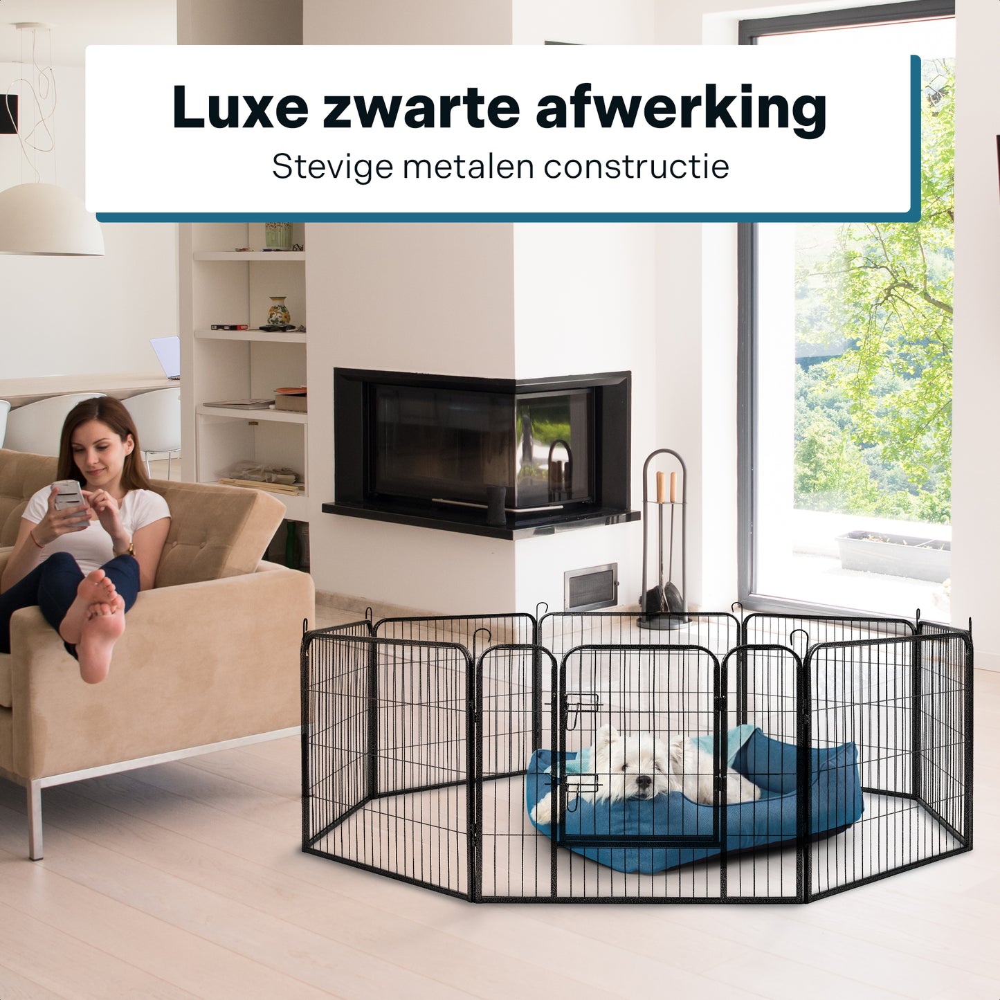 IvoQ Puppyren 8 Panelen 60 cm Hoog