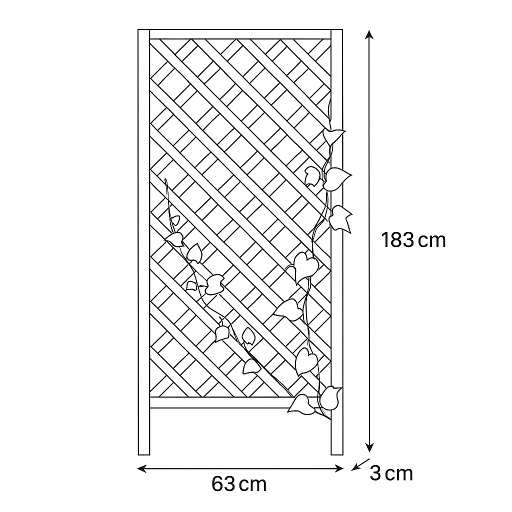IvoQ Trellisschermen Hout Set 2 stuks 183x63 cm