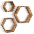IvoQ Wandplanken Hexagon Set 3 stuks-IvoQ