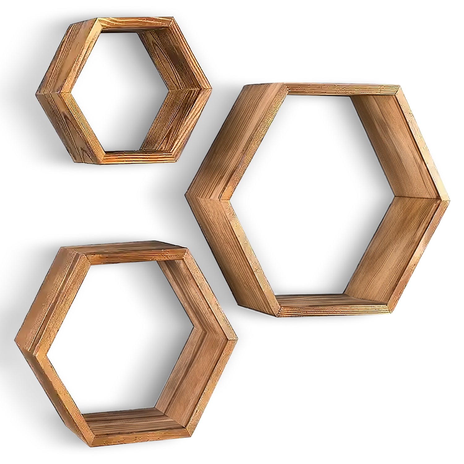 IvoQ Wandplanken Hexagon Set 3 stuks-IvoQ