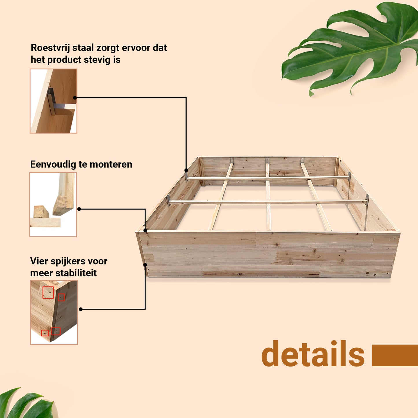 IvoQ Houten Moestuinbak 100 x 100 cm