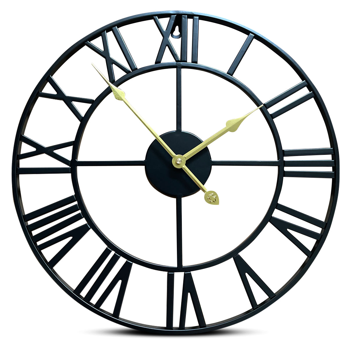 IvoQ Wandklok Zwart Romeins Gouden Wijzers 40 cm