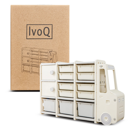 IvoQ Kinderkast Auto met Opbergbakken