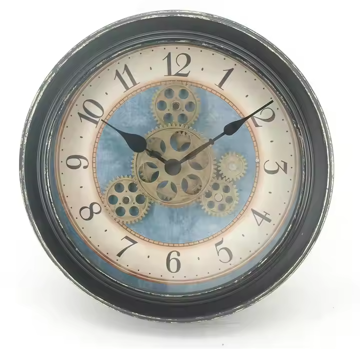 IvoQ Steampunk Wandklok met Bewegende Tandwielen 32 cm
