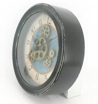 IvoQ Steampunk Wandklok met Bewegende Tandwielen 32 cm