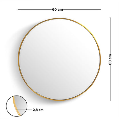 IvoQ Wandspiegel Goud Ronde Vorm 60 cm